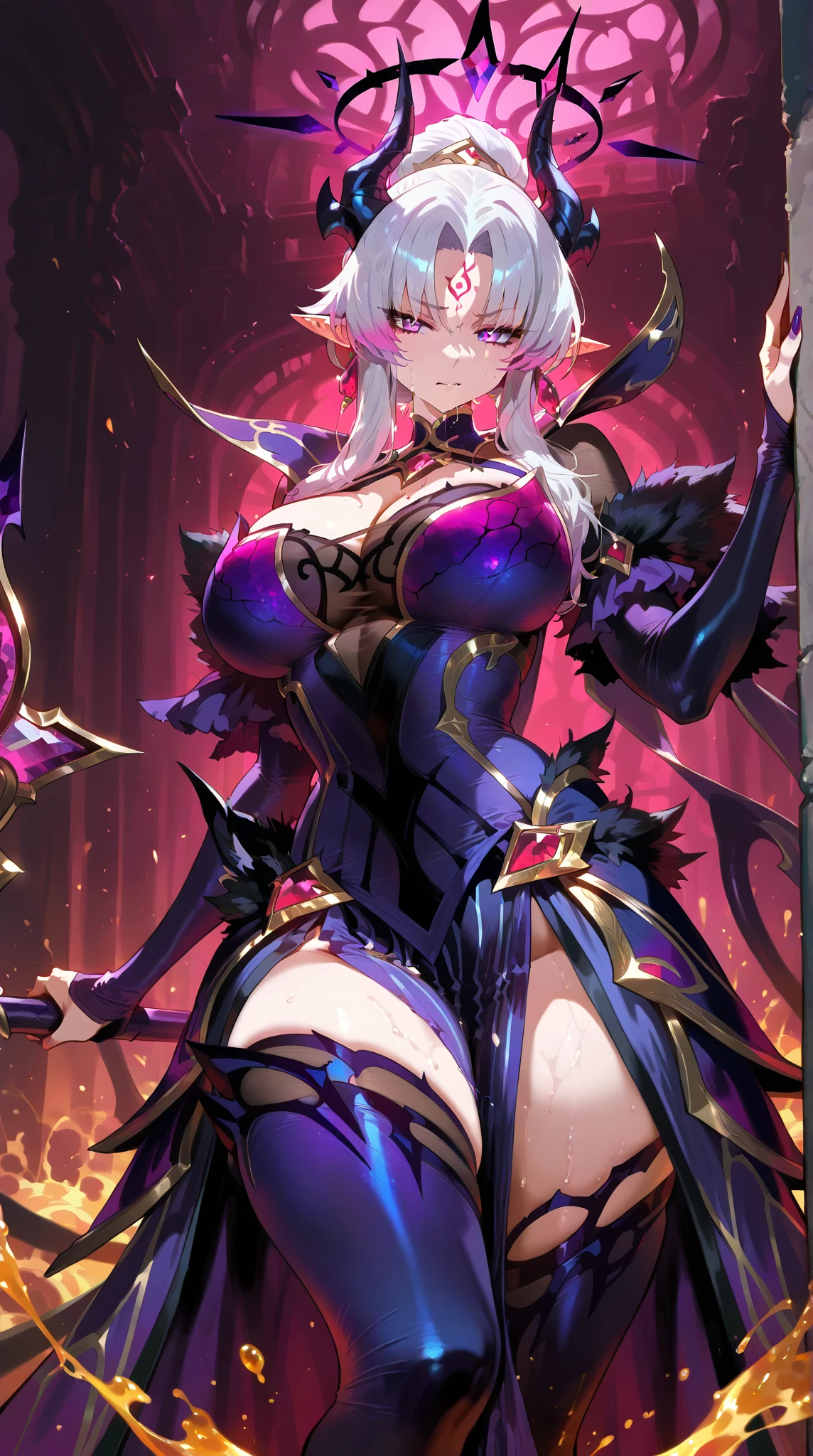 A woman with dragon horns is covered in dragon scale armor, dragon horn is extremely luxurious, dragon tail, beautiful dragon scale armor, armor openwork, complex armor, beautiful armor, fantasy armor, intricate details armor, long and elegant tail behind, stunning details, imperial armor, ethereal, goddess, Japanese goddess, full body photo close-up, (transparent areola), chubby, huge breasts, oily body, fleshy body, plump body, perfect masterpiece, highest image quality, perfect picture quality, 8K, full body lens, ( Front portrait: 1.1), delicate face, glowing eyes, very fine style, perfect masterpiece, highest image quality, perfect picture quality, 8K,