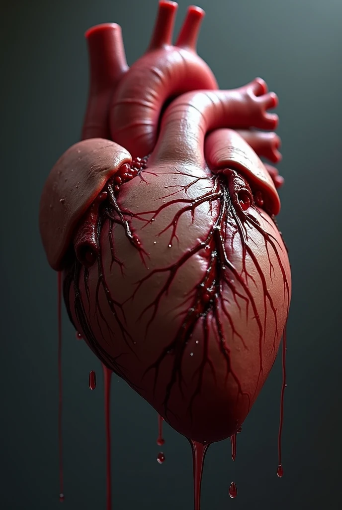 Worn heart crying sad