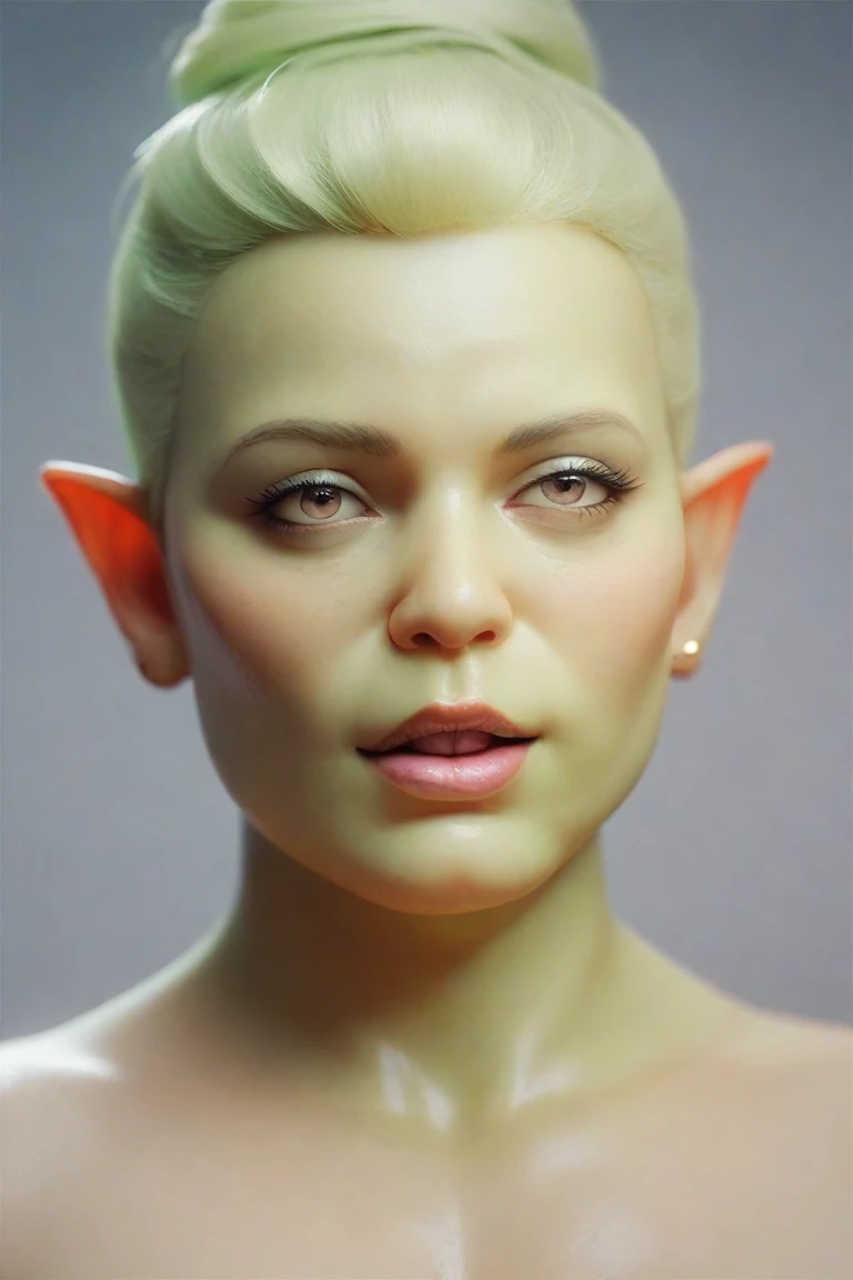 Mintara is a beautiful blonde, sexy glamorous elf girl, 20 years old, Mintara hairstyle, Mintara hair color, large expressive blue eyes, long black thick eyelashes, straight chiseled nose, full juicy lips, light perfect skin, Mintara beautiful aristocratic face, bright makeup, scarlet lipstick on the lips, beautiful shadows on the upper eyelid, Slender beautiful figure, beautiful breasts, thin waist, long slender perfect legs, high-heeled Mintara boots, high-heeled shoes, Mintara armor, large earrings, huge earrings, beautiful symmetrical toes, Red manicure, Looking at the viewer, Full-length photo, Realism, UHD, retina, masterpiece, accurate, anatomically correct, textured skin, super detail, high details, high quality, award winning, best quality, highres, 1080P