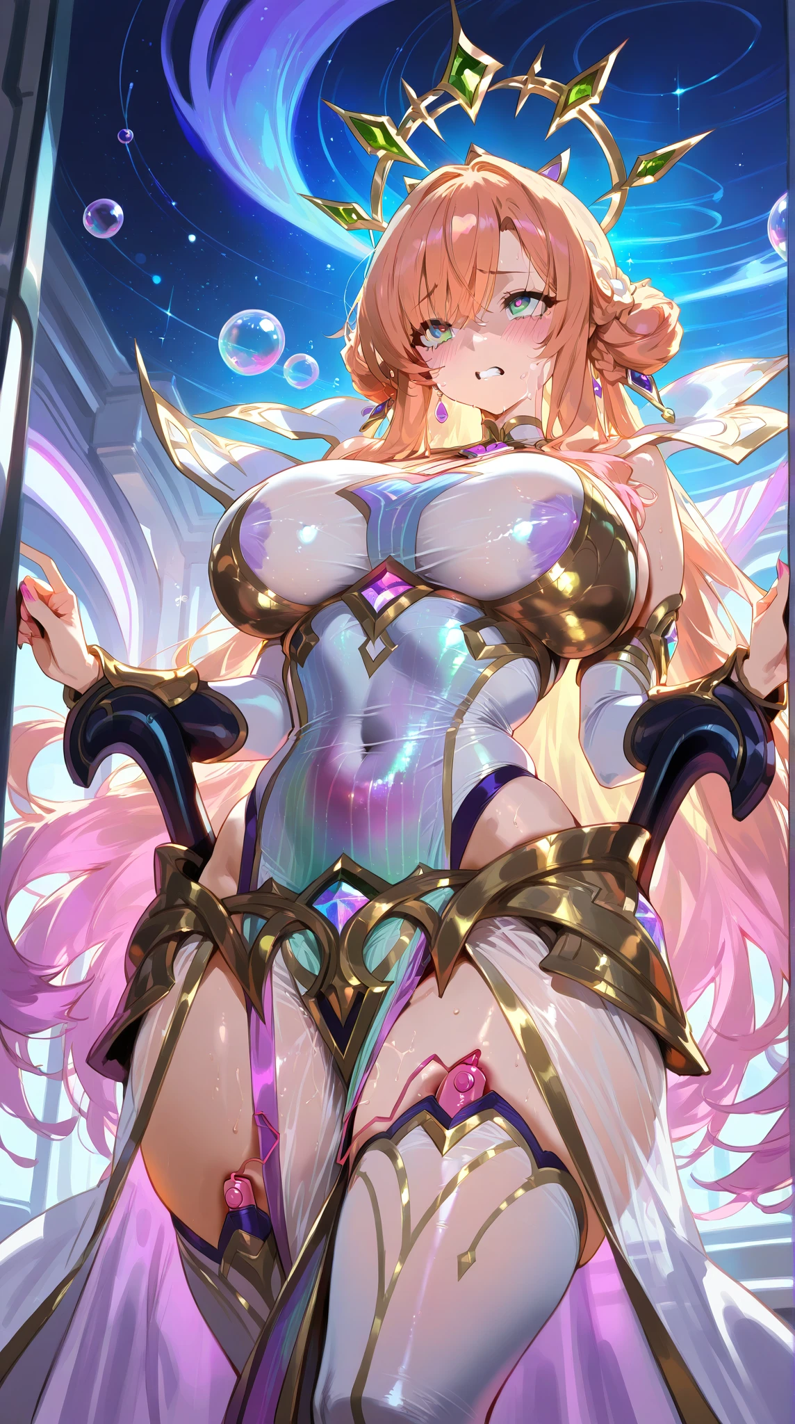 highest quality、masterpiece、detailed、超detailed、Rendering with Octane、Light and dark contrast、alone、(meditation)、Transparent muscle，(((Crystal Clear Body)))，((((A completely transparent body))))、(smile)、((The whole body is made of transparent material.))、((The whole body is the same color))、((The entire body, including the head, is made of the same color transparent material.))、Perfect Face，Exquisitely carved face ，attractive、sexy、Eros、Beautiful Face、detailedでPerfect Face、Perfect balance、Big Breasts、Tight waist、Big Ass、belly button、(Accurate depiction of female genitalia)、(Enflated female genitalia)、(Open labia)、(Expand the vaginal opening)、(Love juice overflowing from the vaginal opening)、((She thrusts her hips out to show her genitals to the viewers.))、(Close-up of female genitalia)、((Exposing the female genitals))、Viewer looking up from below