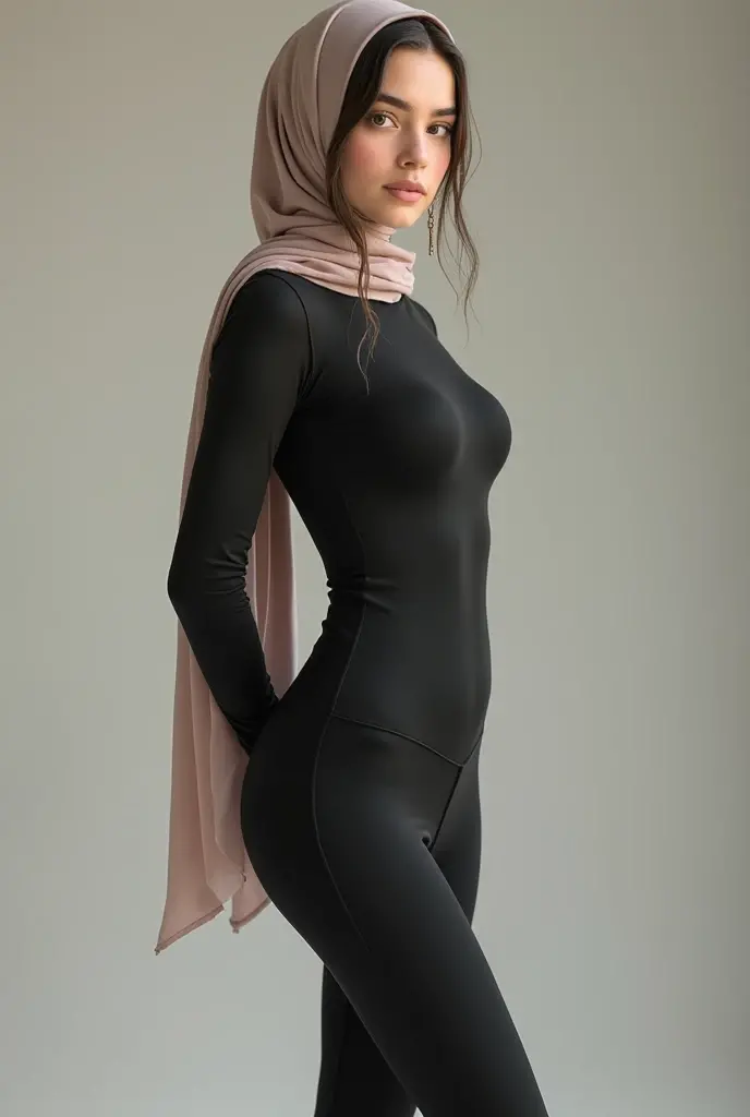RAW, Best quality, high resolution, masterpiece: 1.3), beautiful Malay woman in hijab,(huge breast),wearing a gray sweater and gray turtleneck pants with a black purse, casual, casual clothing style, wearing elegant casual clothes, modern fashion outfit, wearing casual clothes, grey clothes, wearing casual clothing, casual streetwear,  style, on the street, on the street, simply style, casual clothing, modern casual clothing, relaxed style, she  wearing streetwear ,turtleneck, perfect slim fit body, (big breasts), big gorgeous eyes, Soft smile, Delicate turtleneck