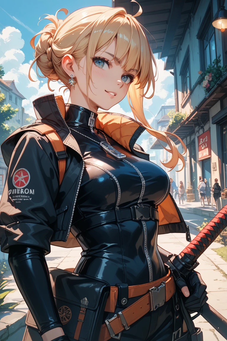 (masterpiece:1.2, Highest quality), (Realistic, photoRealistic:1.4), Beautiful illustrations, (Natural Side Lighting, Cinema Lighting), Looking at the audience, Upper Body, (Front view), 1 girl, Perfect Face, Symmetrical cute face, Glowing Skin, Baby Face, Long eyelashes, (Large Breasts), (Wide Hips),Beautiful Hair, Beautiful Face, Beautiful and beautiful eyes, Beautiful body, Beautiful breasts, Beautiful thighs, Beautiful legs, Beautiful fingers,(Beautiful blonde),(Cute Smile:1.2, Superior),Knee socks,Layered skirt,(Clothing Belt:1.5),((Sexy Bondage Cosplay:1.5)),Bikini Tops