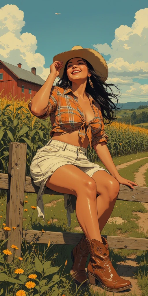 arafed woman sitting on a barrel of beer in a field, gil elvgren style, pinup art, pin-up poster girl, pinup girl, vintage pin up, inspired by Gil Elvgren, girl pinup, pin up, pinup, pin-up, pin - up, pin up girl, by Franz Sedlacek, pin - up girl