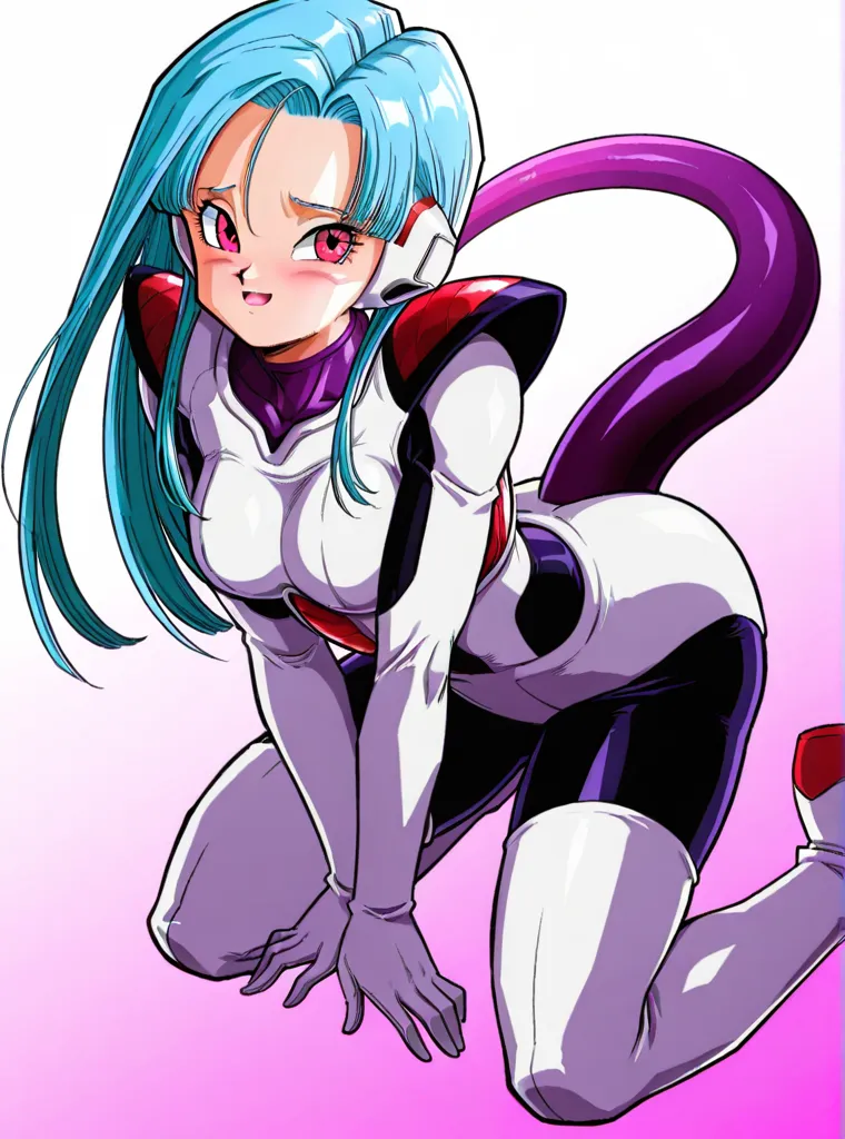 KittyN, blue eyes, white and pink bodysuit, tail, ((white helmet)) helmet with cat ears, green hair under helmet, white gloves and boots, standing, posing, ((solo)), curvy,
(insanely detailed, beautiful detailed face, masterpiece, best quality) intricate details, <lora:Kitty-N-10:0.7>