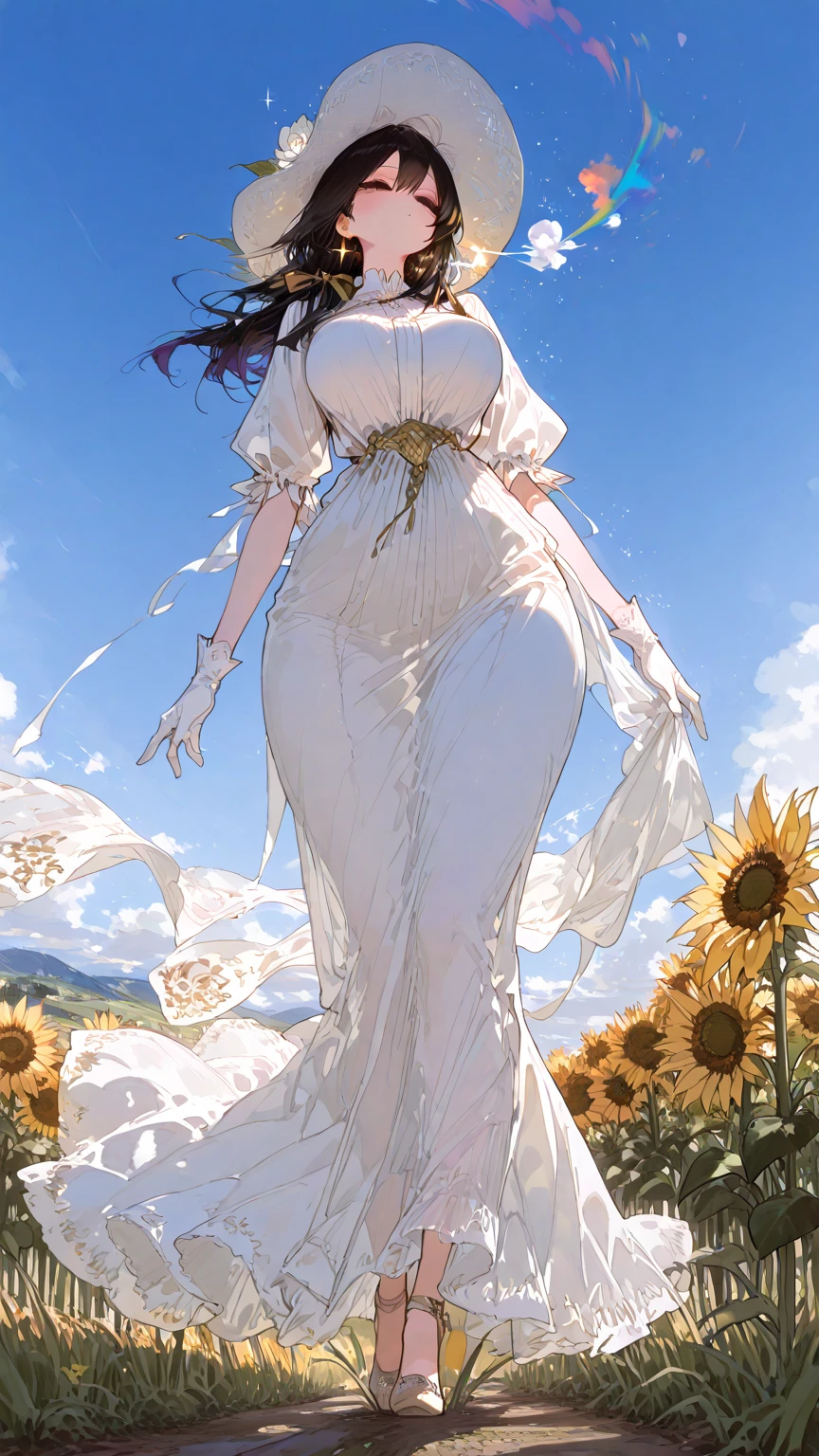 ((Realistic lighting, Best quality, 8K, Masterpiece: 1.3)), Focus: 1.2, 1girl, Perfect beauty: 1.4, Slim Abs: 1.1, ((Long dark brown hair, Big breasts: 1.3)), (Transparent pajamas: 1.5, Black open crotch socks: 1), (Outdoor, night: 1.2), City streets, thin eyes, Double eyelids, hands on head, (lying on bed: 1.4), facing the camera,  legs open, (Full body: 1)