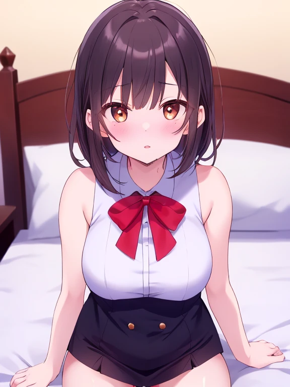 anime girl with blue hair and a school uniform Standing in front of a window, anime moe art style, Anime visuals of cute girls, an anime girl, portrait of an anime girl, Official art, Smooth Anime CG Art, 若いan anime girl, yandere. tall, iwakura lain, clean detailed anime art, Fubuki, high detailed Official artwork, Neo Koirel, masutepiece, Best Quality, 1girl in, Baseball uniform, 独奏で, Baseball mitt, Baseball cap, hat, Baseball, skyporn, Sportswear, cloud, Black hair, blue skyporn, day, Holding, Shirt, Bangs, Medium Hair, Long sleeves, Standing, Holding ball, Outdoors, Looking at Viewer, Parted lips, Large breasts, maturefemale, (A hyper-realistic), (illustratio), (hight resolution), (8K), (ighly detailed), (The best illustrations), (Beautiful detailed eyes), (top-quality), (ultra-detailliert), (masutepiece), (wall-paper), (详细的脸), (beautiful smiling face)、(Beautiful expression)、Accurate promotions、(A dark-haired)、(Short Bob Cut Hair)、 Looking at the camera、Black eyes、Earrings with Bangs、a necklace、 独奏、(((Cute Japan Beautiful Girl)))、 ((20 year old beautiful Japan girl in purple sexy lace lingerie))、 (((Purple sexy lace bra)))、(((Purple sexy lace small panties)))、 ((Baby face))、(((G Cup Big)))、(((Huge breasts!!!))) (((Colossal tits!!!!)))、((huge-breasted))、 (((Glamorous body)))、 (slightly chubby figure)、 gravure model、(Trouble Pose、 Seduction poses)、((R-18))、 ((NSFW))、((Full body subject))、((Taunting by spreading the crotch and showing sexy lace panties))、 (((Open your legs:8.5!!!!))), ((Pose showing armpits)), ((Lie on your back、Bend your knees and spread your legs on the bed))