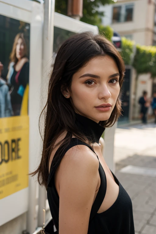 photo of beautiful (jg_dev1nbr:0.99), a woman with beautiful hair, hair upsweep updo, as a movie star in a (movie premiere), premiere gala, (near a movie theatre), natural skin texture, (elegant green knitted sweater off-shoulder with choker), (suspenders:1.2), 24mm, 4k textures, soft cinematic light, adobe lightroom, photolab, hdr, intricate, elegant, highly detailed, sharp focus, ((((cinematic look)))), soothing tones, insane details, intricate details, hyperdetailed, low contrast, soft cinematic light, exposure blend, hdr, faded, (paparazzi in background), (painted lips:1.1), ((looking straight at the camera:1.1))