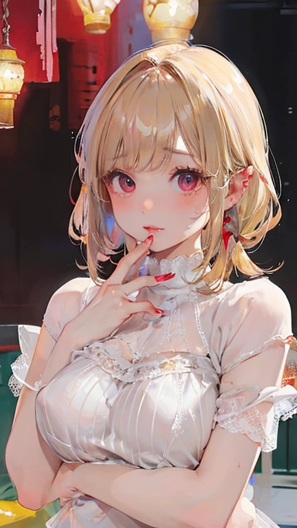 masterpiece, Highest quality, (Light Photography: 0.5), Realistic, Yuguo, He will punish, He will punish, ((short hair, 1 Girl))、(Kissing Face)、(Sticking out tongue)、glossy lip gloss