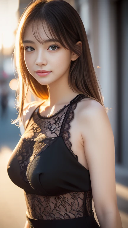 (8k,4k,Top Quality,Hi-Res:1.1),(Realistic, Photorealistic: 1.1),close up of a european,20 year old female,1 girl,solo,face,twin tails,bangs,gold hair,necklace,earrings,lips,bule eye,eye shadow, Mature,jewelry,beautiful,standing,(small  hips),downtown,natural skin texture,24mm,4k textures,soft cinematic light,RAW photo, photorealism,photorealistic,intricate,elegant, highly detailed,sharp focus,((((cinematic look)))),soothing tones,insane details, intricate details,hyperdetailed,low contrast, soft cinematic light,dim colors,exposure blend,hdr,faded,spaghetti strap,detailed, high contrast,