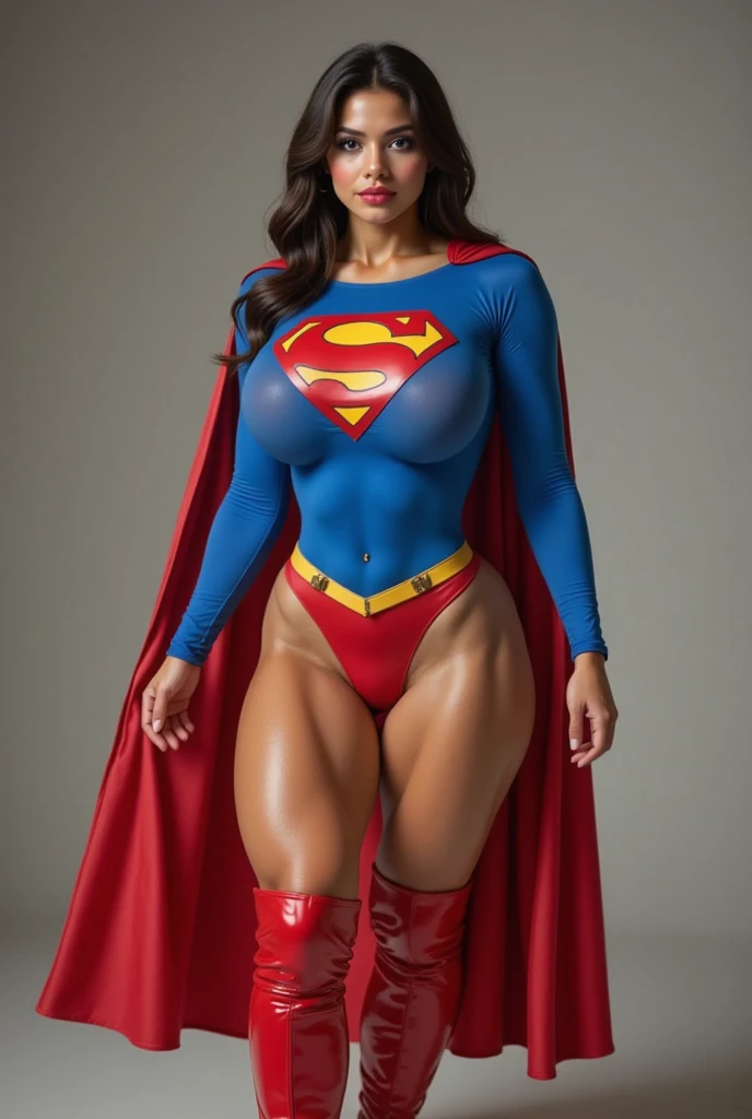 no background、no background、Fitted Supergirl costume、Hairstyle is short、Body Fit Costumes、draw the whole body、(((Wear black tights on your beautiful legs.)))、(((stretch your legs、tall、Legally express the beauty of your smile)))、((((Make the most of the original image)))、(((Supergirl Costume)))、(((beautiful hair)))、(((Suffering)))、(((Feet must necessarily be worn with black tights)))、(((You need to wear red boots)))、((Highest image quality、8K))、((highest quality、8K、masterpiece:1.3))、(((Keep Background )))、clear focus:1.2、beautiful woman with perfect figure:1.4、slender abs:1.2、wet body:1.5、Highly detailed face and skin texture、8K