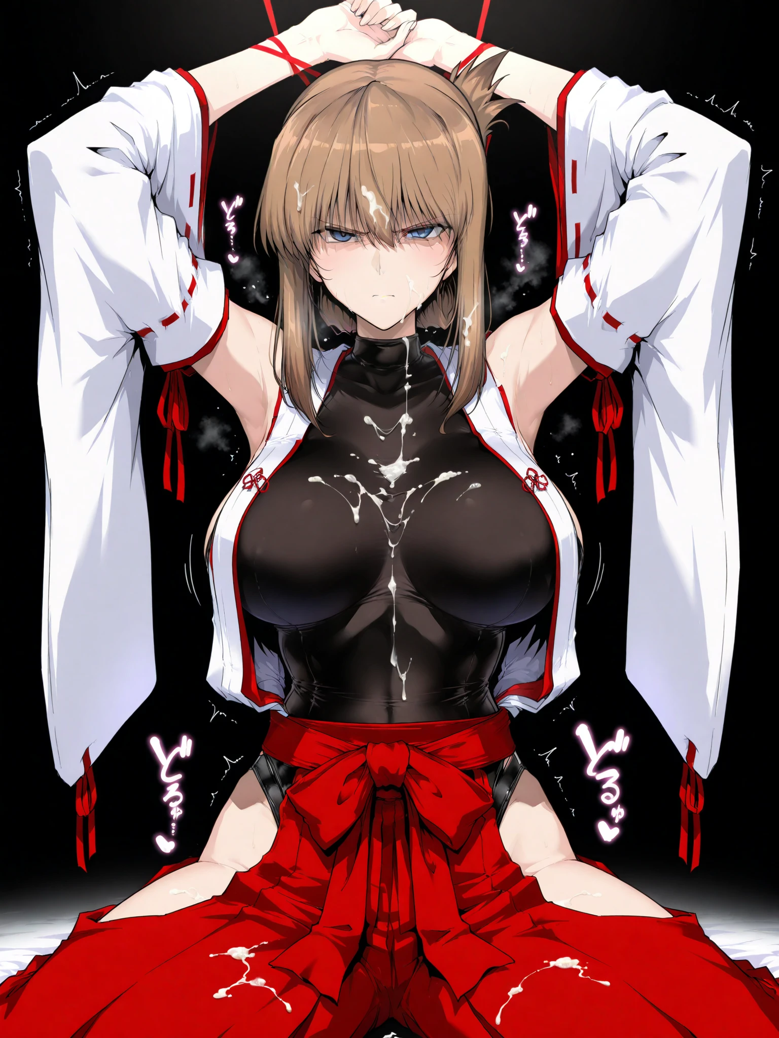 Senzoku　Cowgirl　front　slave　I tied my hands behind my back and now I&#39;m ejaculating inside my vagina.　cum on face　, Black rope, Turtle shell binding, very big breasts　pink nipples 　　かなり破れたslaveの服　chained by a collar　Full body bondage, Ahegao, Full body covered in semen　 While crying　force　insert into the vagina　outdoor　slaveの首輪 ロープで手の後ろで縛られた, silver chain, hanging on a chain, pulled up by chains, restraints,　Tattoo on the stomach　defeat　腕にslaveのタトゥー　milking　breast milk 　
