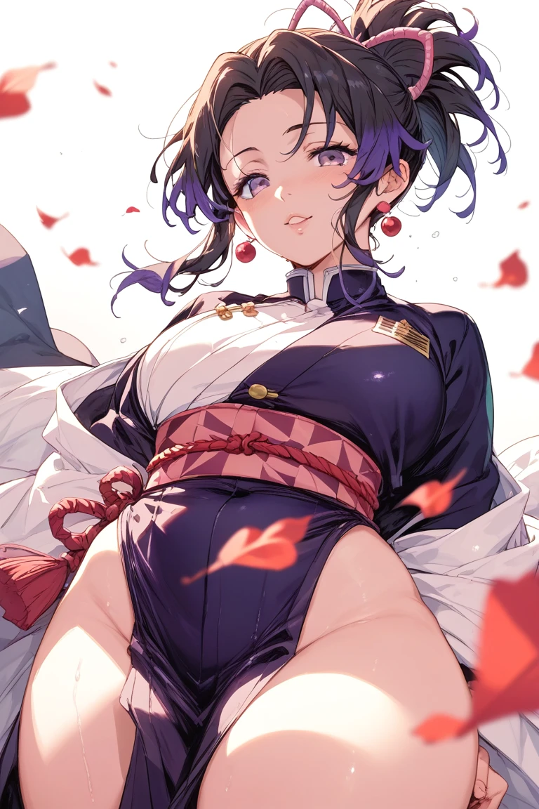 A girl kocho shinobu, demon slayer, Kimetsu no Yaiba, Shinobu Kocho, cabelo roxo, sexly, sensuous, seductiv