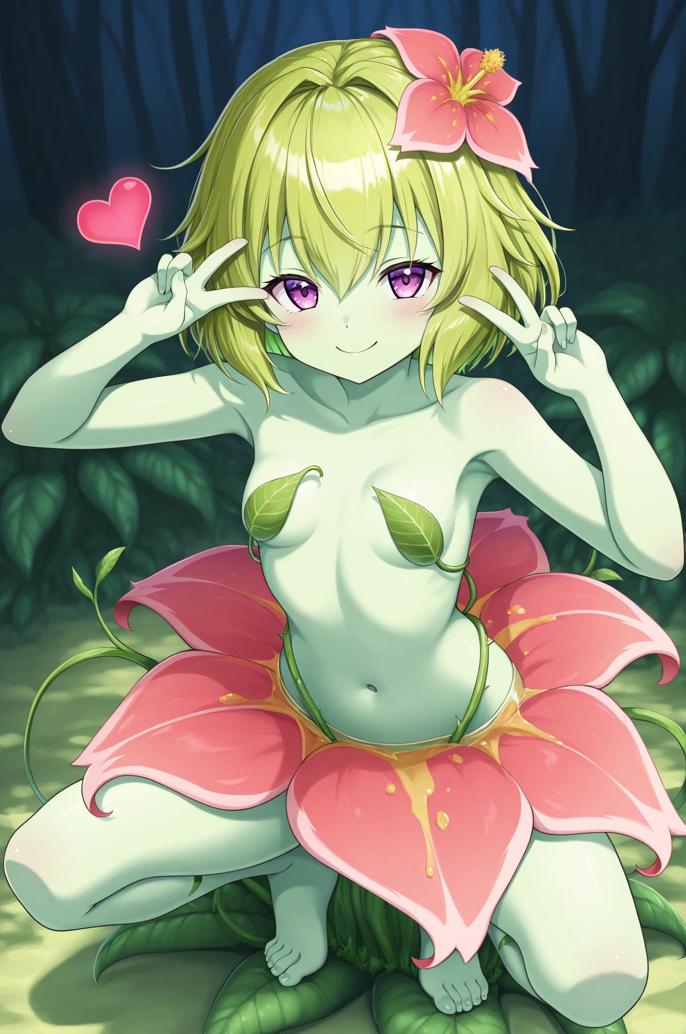 NSFW flower monster woman Blonde Alraune 腰から下が大きなflower Carnivorous plants