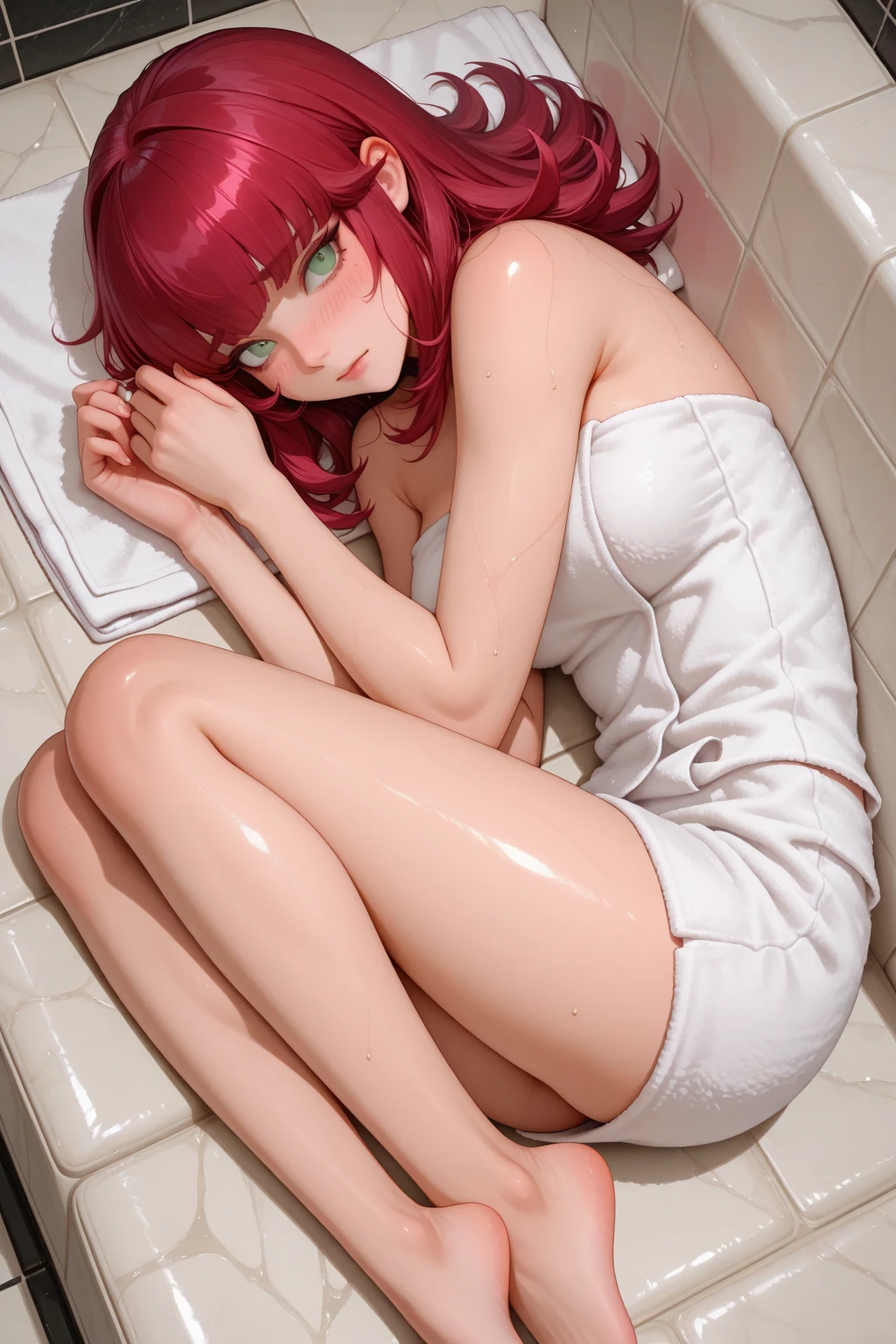beautiful and detailed portrait of a girl, (solo:1.5), kenket, Ross Tran,ruan jia, zaush, foxovh, cenematic lighting, pink panties, (((confident, seductive))) expresionless, bedroom, (((laying on))) floor, (supine:1.5), thighighs, exhausted, sweating, milky liquid on bed, eyes closed, sagging breasts, huge breast, pink tank top, full body, Night, beautiful, messy short hair, lifeless, lifeless expresion, neutral expresion