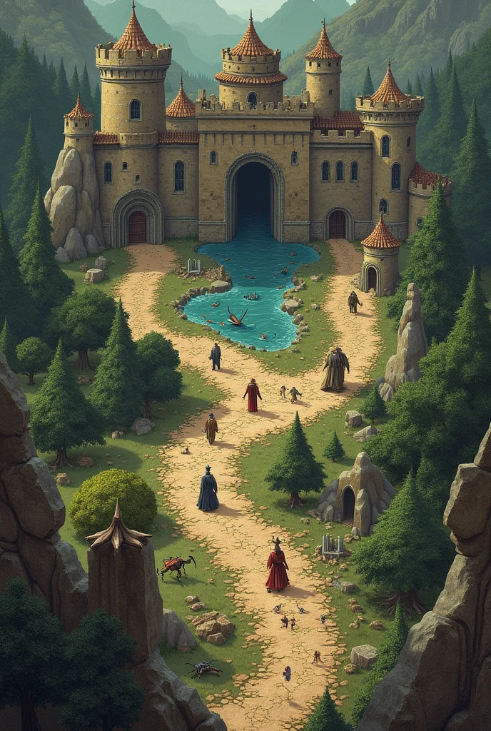 An unusual and interesting map for the Dangeon and Dragons board game ...