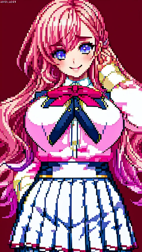 (gigantic breast), beautiful breast, best-quality, 8k quality, masterpiece, 1girl, high school girl, pink hair, long hair, beautiful detailed blue eyes, perfect eyes, full body, neat long sleeve school sailor suit, April, school zone, cherry blossom trees, lightsmile, front view, plain navy blue school skirt, school sailor scarf, perfect fingers, perfect anatomy, perfect face, sharp outline