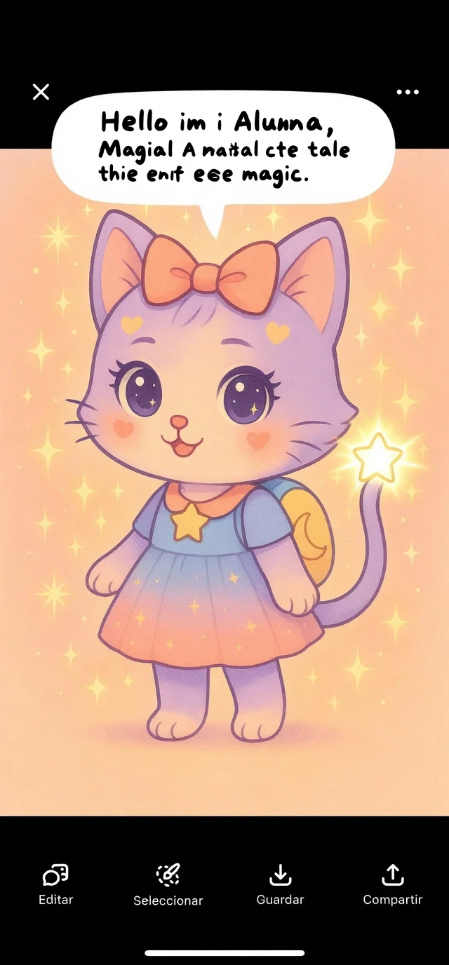 Celestial Feline: Girl in starry night-themed gown wearing a cosmic cat mask with galaxy swirls and twinkling stars