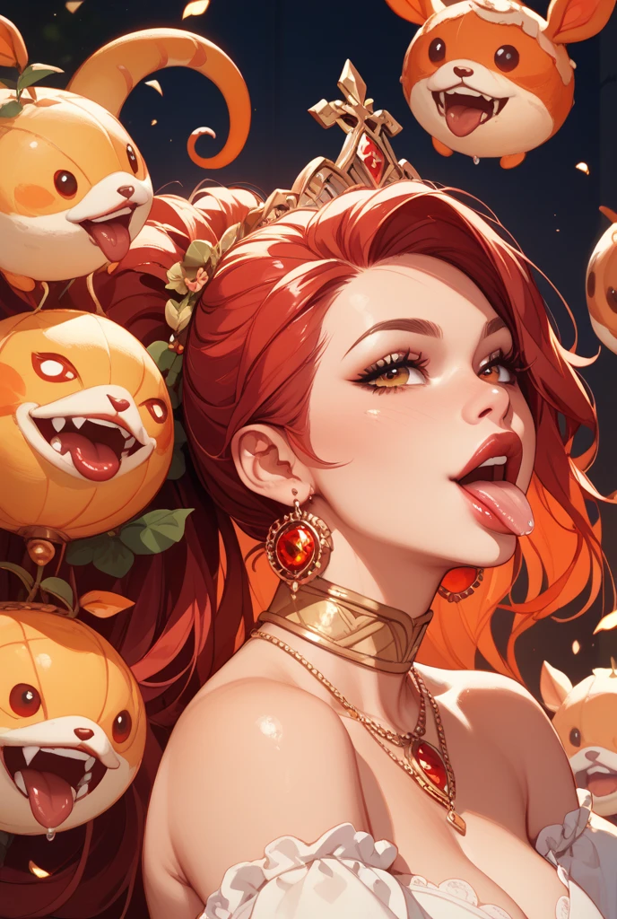An Anime  Oni eating a Pineapple, Angry,   Perfect body, perfect facem Cinematic, Terror, horror, Red bioluminicense, HD, Dark fantaksy
