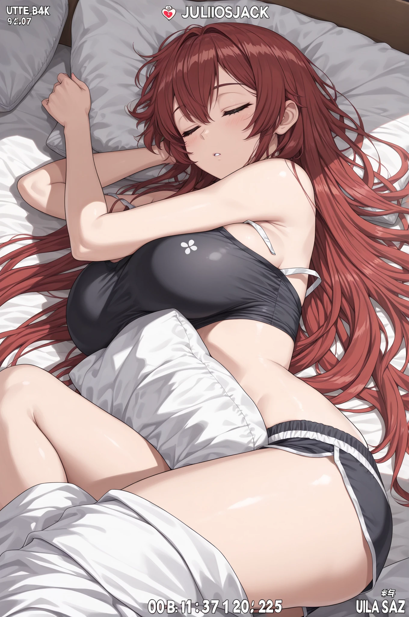huge tit,dual horsetail,)Sigh,drools,Bra underwear,Leaning over and lying down,spread their legs,(red color eyes,whaite hair,)Plump thighs,1girll,k hd,wetclothes,drippy,White liquid,Open your mouth and stick your tongue out,