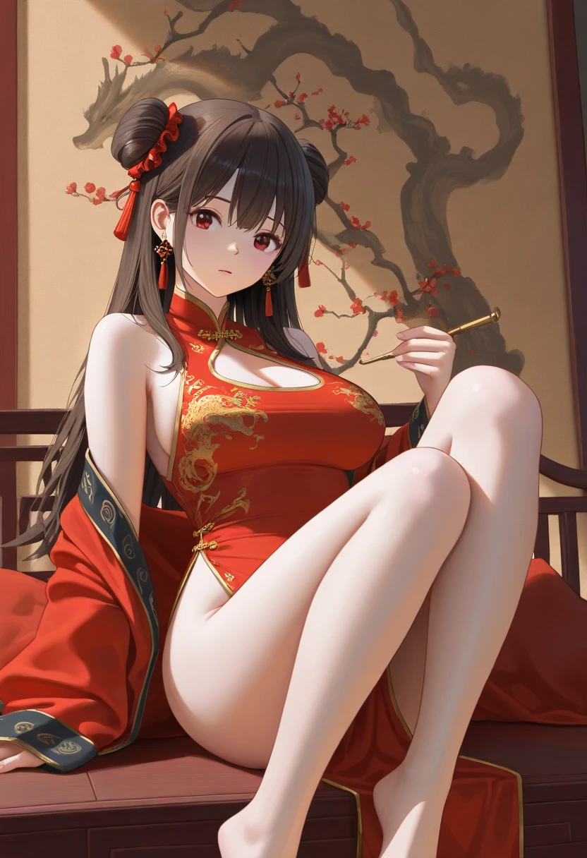 masterpiece, best quality, aldult, Chinese style,pregnancy ,China, elder sister, Smile, brown hair, princess cut, Full of motherhood,Hanfu,Pure affection,blush,Dignified yet lively,Mother,Place your hands on your stomach,Full of motherhood,Sexy,charming,Graceful and graceful,A thousand flavors,charming,With a royal air,long hair,With hairpins,长Hanfu,beautiful,beautiful,A hand caresses his belly,charming的,眼神Lovely,Lovely,black stockings,Tall and tall,The country is fragrant,The one with alluring looks