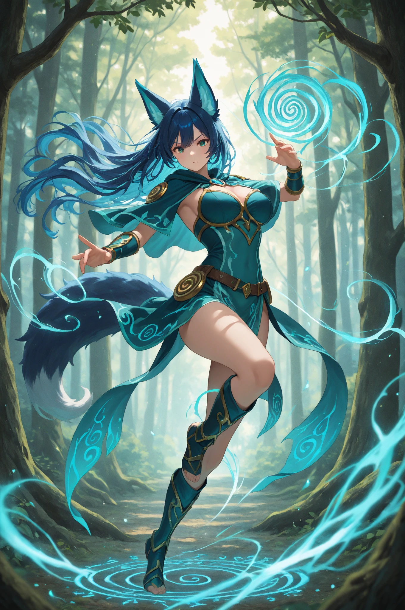 A beautiful and detailed (sweet picture) of ((Krystal)), Star Fox Krystal, detallierte augen, green eyes, medium breasts, (((Long blue hair 1.3))),  ((black hair tips)), Decollete, anthro, furry, Uploaded E621, detailed fluffy fur, (wa Fluff-Kevlar, Bayard Wu, Personalami, Pino Daeni), detailed face, (fluffy), 1 girl, alone, brüste sind verdeckt 
