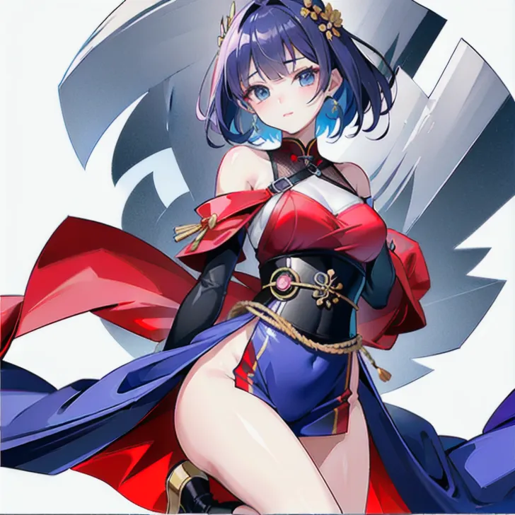 ((Highest quality、masterpiece、anime style、best quality、high resolution、8k、detailed、ultra-detailed:1.3))、Long legs、Sharp focus:1.2, Beautiful woman with perfect figure:1.4、(Smiling:1.2), double eyelid、30-year-old female、Sexy pose、((((Close your mouth、One Woman、メイド:1.5)))),The background is a different world、movement,dynamism、ファイティングポーズ