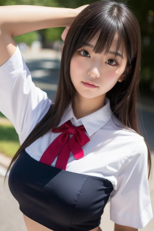 cute face、Big eyes、(masterpiece)、super detailed、(highest quality:1.0)、( ())、(Beautie)、 skirt、Women's Japan、It's so bright to be crying、(rope、rope、tie、tie both hands、put your hands behind your back)、(torn clothes:1.2、tears:1.5)、multiple women、the man on the left、the man on the right、princess in the middle、inserted by viewer、(Normal position)、(clothes get wet)、they hesitate、shame、shameずかしい、make one's cheeks flush、a man grabs his chest、lick、(kobold、oak、monster)、(women are humans:1.2)、monsters and humans 、(picture)、Insert from the front、oily body、lean back、Tie up your boobs tightly、top of the mountain