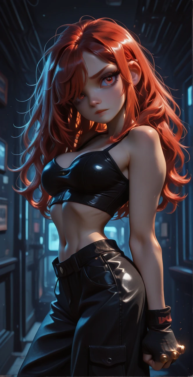 (1girl, 18 year old), medium breasts, breasts, European, slim waist, red hair, blue eyes, tan, dewy skin, sweaty skin, wavy hair, beauty, ultra-realistic, ultra lifelike, 4k, skimpy, unreal engine, perfect face, full body shot, thigh gap, slim thighs