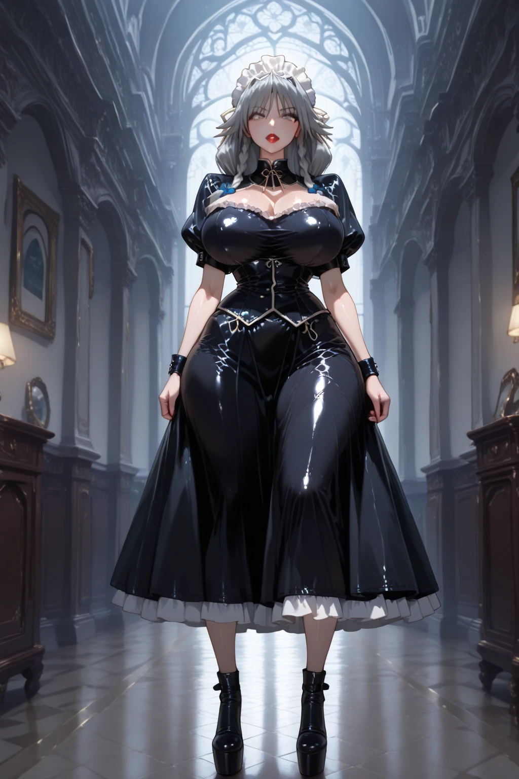 ((foto de corpo inteiro)), ((foto realista)), 1 girl, solo, (colete: 1.2), 8k, high-res, obra-prima, melhor qualidade, (headpe: 1.3), pele finamente detalhada, skirt, seios enormes