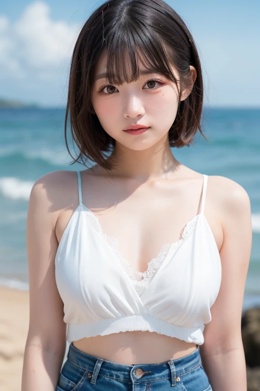 score_9,score_8_superior,score_7_superior,8k, High resolution, 5 years old、beautiful girl, bright black hair, Thin Hair, Small face, cute、Highest quality,Japanese face、small mole on the corner of the eye,((Puffy eyes))、(superior目づかい)、Short Bob、Look at the opponent、Beach、口角superiorがる、Beautiful legs、Flower Hair Ornaments、sexy、Sensual、Blushing、Masturbation、yukata