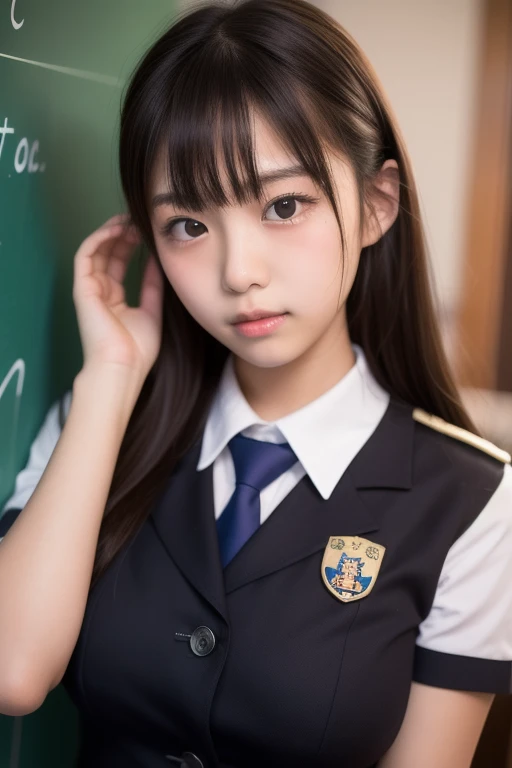 Cute 12 year old girl wearing elementary school graduation uniform,Japanese,highly detailed eyes and face, sharp pupils,A narrow, dark gap in a crowded train、A man in his 50s fondles a girl&#39;s breasts from behind under her uniform.,confused girl,A younger brother puts his hand inside his uniform and exposes a girl&#39;s crotch