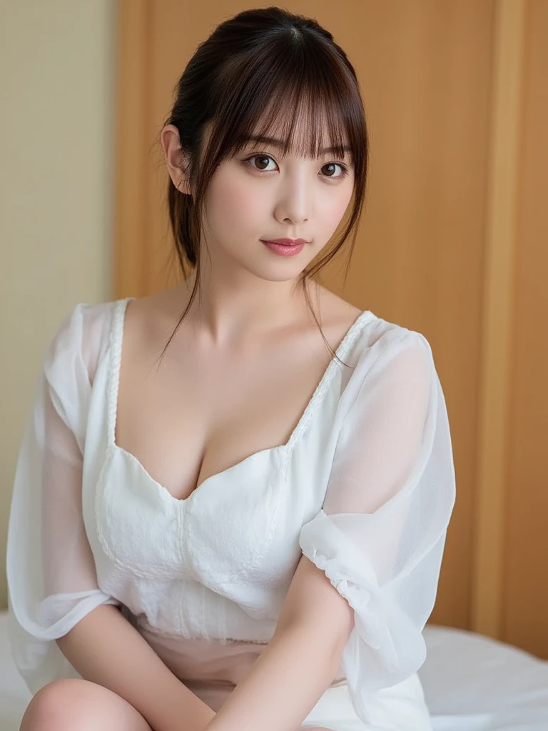 Tabletop, highest quality, shape, Very detailed, finely, High resolution, 8K Wallpaper, 完璧なダイナミックな構shape, Beautiful and detailed, Blue Japanese clothing, Off the shoulder, Cleavage, whole body、big breasts、naked
