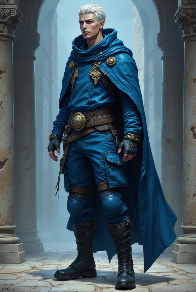 modelshoot style, (extremely detailed CG unity 8k wallpaper), full shot body photo of the most handsome artwork in the world, cloak armor, professional majestic oil painting by Ed Blinkey, Atey Ghailan, Studio Ghibli, by Jeremy Mann, Greg Manchess, Antonio Moro, trending on ArtStation, trending on CGSociety, Intricate, High Detail, Sharp focus, dramatic, photorealistic painting art by midjourney and greg rutkowski