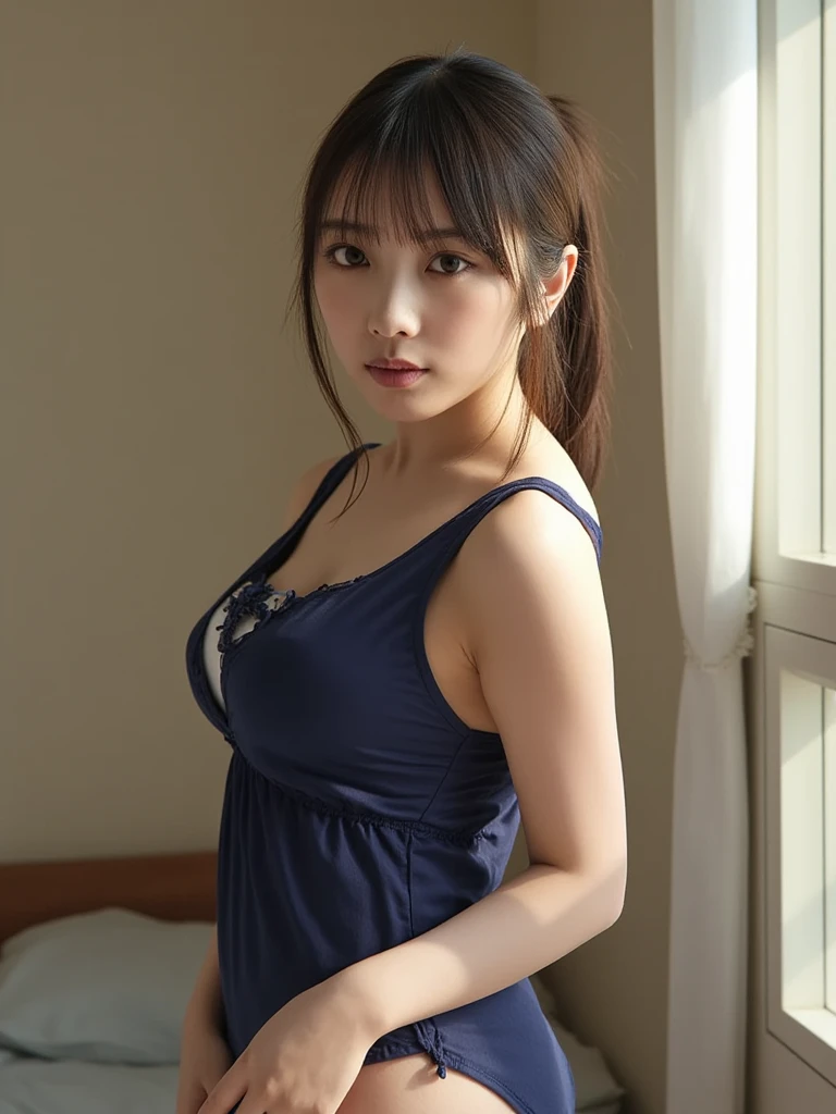 (8k、RAW Photos、highest quality、masterpiece:1.2)、High-quality RAW color photos、Professional photos、(Realistic、photo Realistic:1.37)、Cinematic Light、1 girl、Underarm, Laughter、Upper body close-up、Overflowing breasts、Big Breasts、Huge breasts:2.0、hospital、Nurse attire、 Overflowing from clothes、Sexy nurse、Heavy makeup、???????、Nipples stick out、Raise your arms to show your sides、Lying in bed、Touching my nipples、Touching her own ??????