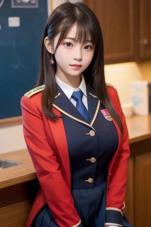 real photos、Highest image quality、real image、federal army uniform 、16age日本人女性、Frau Bow、cute girl、white が丸見え、1６age、（white :1.3）、super 、beautiful thighs、white 、赤いがめくれてwhite が見えてる
