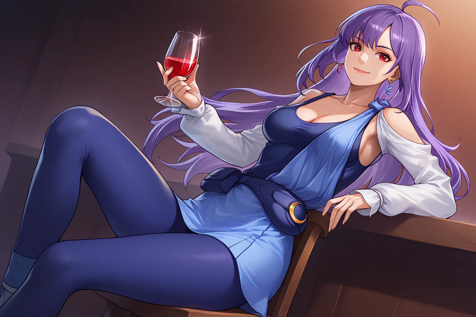 Dragon Quest heroine drinking wine, with a drink, A captivating female Dragon Quest hero, At the bar, At the bar飲む, At the bar, Holding a drink, Sitting at a bar, I'm drinking beer, A female hero drinks an energy drink, Beautiful and attractive anime woman, At the pub, Sexy smile, Cute female hero anime visual、(((SFW、sound、Highest quality、Top notch work、Normal body、、Detailed face、Ultra-precision、Normal hand、のrefer、5refer、Highest)))、beautiful girl、Green Hair、yamato nadeshiko、Small breasts、Shortcuts、Blue leotard、Muscular、Black paleo skirt、Red Cape、Circlet、Dragon Quest、Female Heroes、 Fight、Fight準備完了、Sweep with a sword、Please put your hands together in front of you.、Place your hands behind your back、Please put your hands on your hips、cover your chest with your hands、((Executed perfectly:Frame yourself from head to toe,Standing posture,Draws in great detail、There is no anatomical problem))