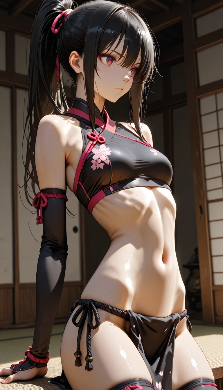 A stripped woman tied to a bed, rope bondage, japanese goddess, asian, japanese, japanese model, asian girl, charming ???? and seductive, stunning charming figure