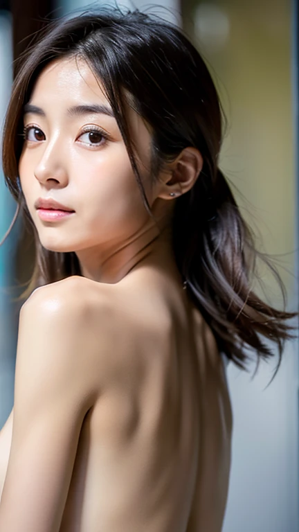 NSFW,nude、whole body、high resolution、high quality、Japanese Wife、25age、Black Hair、beautiful girl、clear、Extremely cute。絶世のbeautiful girl、ponytail、Normal position、back、