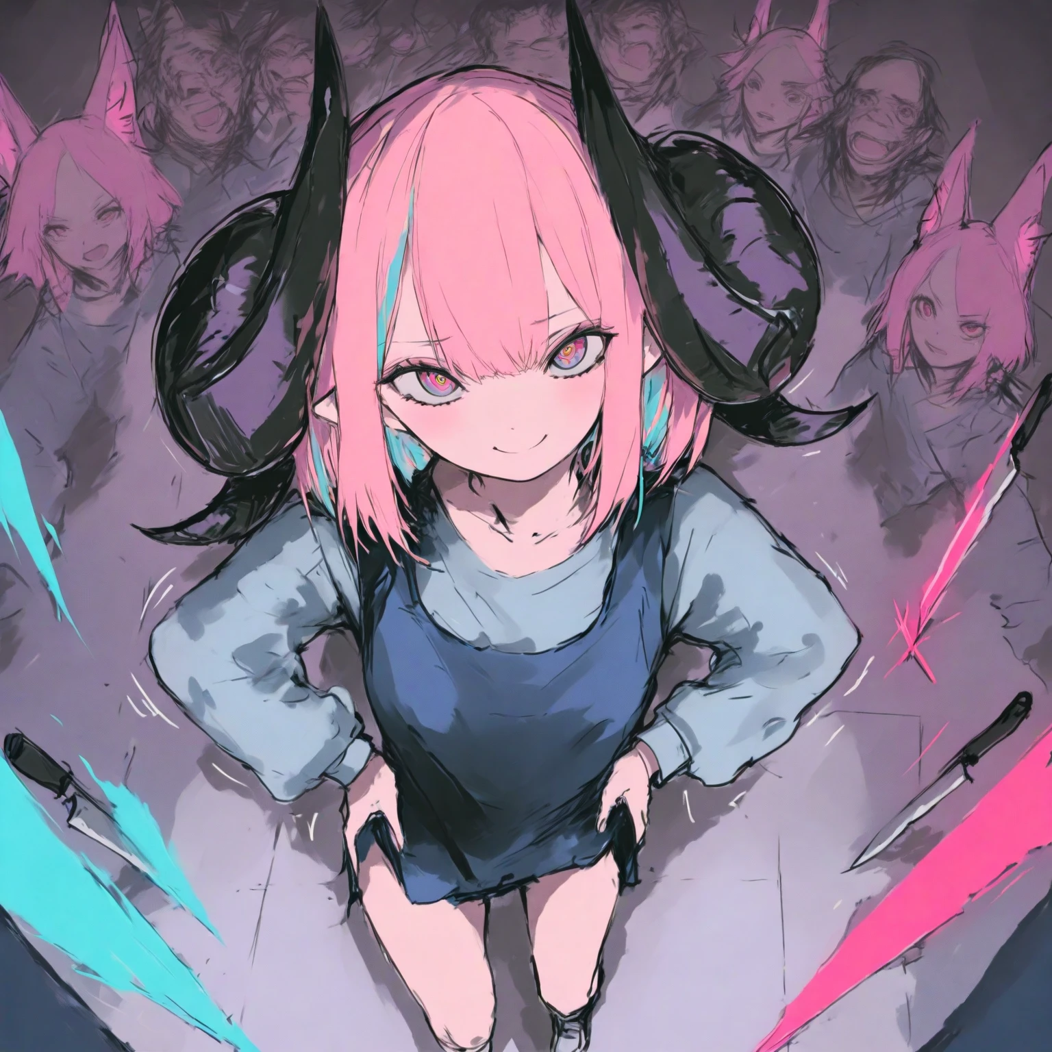 Exorcist woman、Tentacle rape,Woman raped by tentacles,Completely naked,One woman,Insert into the vagina,Pussy,Hime cut,Deformed characters,Completely nakedで校庭に立つ女性,Japanese schoolgirl,loose socks,loafers,Long scarf,4 heads,Flat Chest,Tentacles wrap around the body