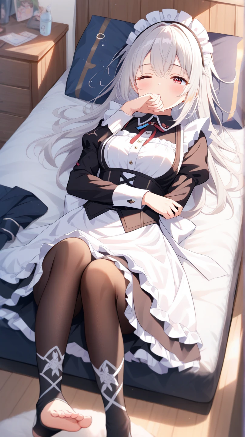 origen, (nun), 1girl, solon bed, masterpiece, best quality