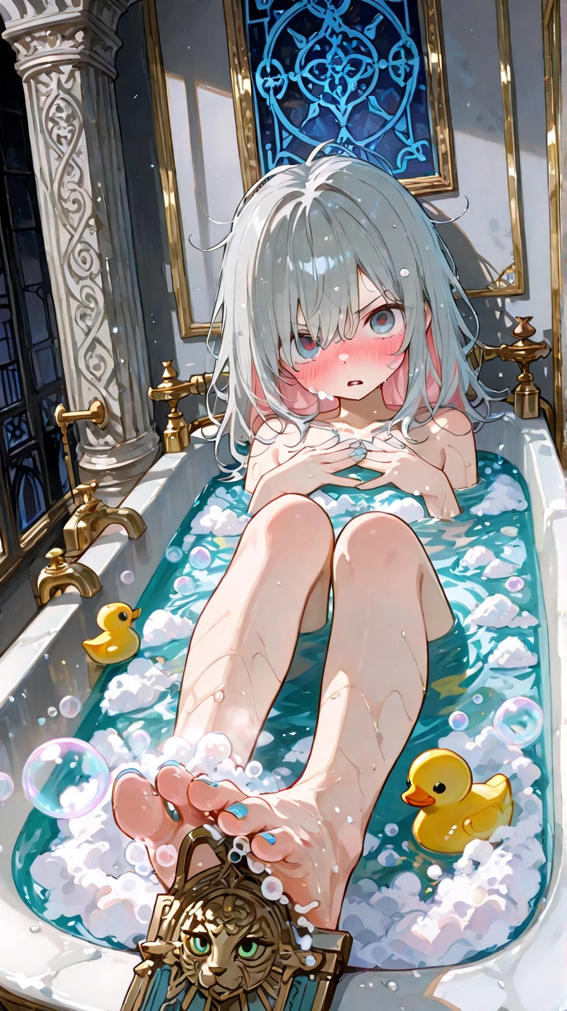 Linneburgkrais, (((Spreading the inside of her vagina with the fingers of her hands to expose it: 1.5))), ---(((Small breasts: 1.5))), (((Droopy eyes: 1.5))), (((Voluminous bangs: 1.5))), (((Bright crimson eye color: 1.5))), (((Very long thin pigtails: 1.5))), (((Large black ribbon at the base of both pigtails: 1.5))), (((Shiny silvery white hair: 1.5))), (((Bright crimson eye color: 1.5))), (((Adult figure: 1.5))), (8K, Raw, Best Quality, Masterpiece 1.2), Ultra HD, High Resolution, High Quality, Best Quality, (((Bare Skin 1.3))), (((Nude 1.3))), (((visible nipples)), (((visible genitals) 1.3))), (blushing 1.1), ((angelic smile)), (((happy face full of joy))), (((lying on back 1.3))), (((Roman public baths: 1.4))), (((stonework interior reminiscent of European ruins: 1.4))), ((large amount of love juices overflowing from genitals))), --(((oil and grease smeared all over))), ((((expression of intense pain))), (((affectionate intercourse))), (((spreading legs 1.3))), ((((screaming loudly 1.3))), (((spreading legs))), (slipping), open mouth, (((wet))), (sweat 1. 2)), girl 1 People, (beautiful anime face, cute face, detailed face), --(light purple hair, bangs), (((medium chest 1.3))), 1 woman, 1 man, 3D, back view, (adorable expression), beautiful photo_detailed face, young and handsome girl, real 0.5, bokeh, emotionless, cute,. beautiful detailed face and eyes, (Audrey Hepburn 1. 3), ((very cute and beautiful Japanese woman)), (17 years old 1. 1), Blake, (cute 1. 2), (Japanese idol), (depth of field), soft light, lens illuminates the viewer, (droopy eyes 1. 2), straight teeth, floating hair, Blake's movie scene, cinematic, full color, 4K, 8K, 16K lace, raw photo, must see, professional color grade, professional photo, soft and clean focus, realistic lighting and shadows, (very delicate and beautiful artistic) 1. 3), elegant and active angle, beautiful eyes, princess-like eyes, (not big eyes 1. 3), (slender 1. 1)