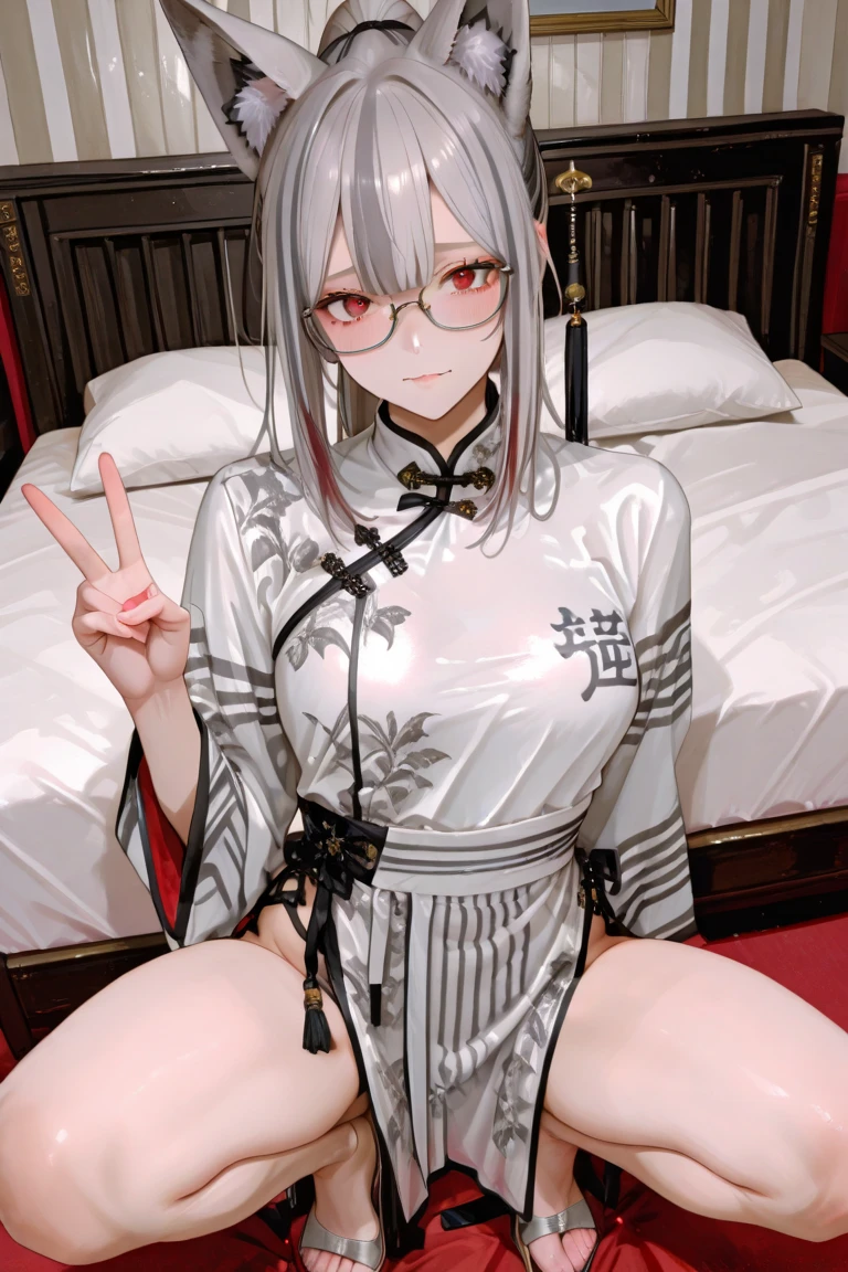(masterpiece:1.4), (highest quality:1.3), (high resolution:1.2), Perfect Anatomy, Well-formed face,Accurate depiction,Precise depiction,Beautiful depiction,(Rui々Shishi Body:1.1), (Healthy Body:1.1),(Shiny Hair:1.2), Well-formed face, Glassesをかけた, Glasses, Face, Lewd smile, Large Breasts, Tight waist,Well-balanced body, Flexible legs, Flexible fingers, 1girl, 1 girl, Lize Helesta, Ponytail, Clothes stuck with sweat, Erect nipples covered by clothes, With clothes on, (Oiran:1.2), kimono, kimono, (girl trembling with sexual climax:1.3), sitting, spread legs, spread pussy,Open your pussy, Opening Pussy, Spreading pussy, Spreading Pussy, Precision, Vaginal Hole, 広がったVaginal Hole, Open up, 指でSpreading Pussy, 指でSpreading pussy, Put your finger in your pussy,Masturbation, Masturbationを見せつける, Masturbationで絶頂する, Squirting, Pant voice, pov, Japanese-style room,
