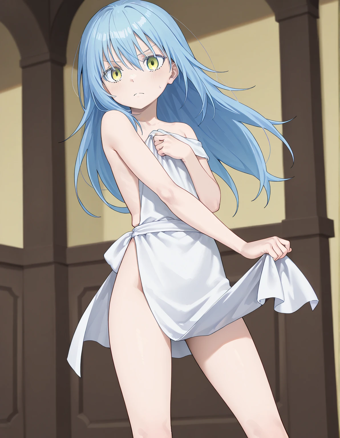 1girl, solo, NSFW, bathrobe, see-throughanime screencap, anime coloring, outdoors, sky, blue eyes, blue hair, long hair, very long hair, hair ornament, hair rings, single hair ring, white thighhighs, blush, cowboy shot, ((blush)), night, beautiful detailed eyes, Delicate figure and beautiful body curves, naked, no underwear, no clothes, (extremely detailed CG:1.2), (beautiful detailed background:1.2), high detail, Correct limbs, beautiful detailed glow, brilliantly lit, very detailed, areola slip, pantyhose, sexy pose, no underwear, medium breasts, sexy breasts, big butt, beautiful detailed butt, thighs, beautiful legs, beautiful thighs, beautiful calves, armpits, mature female, shiny skin, cute, wet, looking at viewer, high resolution, high detail, Ultra High Resolution, 4K, Ultra Detail, HighestQuality, (Masterpiece: 1.0), (best_quality: 1.0), photography, HDR, Kodak Portera 400, Film grain, Background blur, (vibrant_color:1.2) (Beautiful, Medium_Breasts:1.2), (beautiful_face:1.5), wallpaper, (beautiful detailed eyes:1.6), extremely detailed face, beautiful face, perfect lighting, (((picture perfect))), anime screencap, anime coloring, blue hair, blue eyes, outdoors, skirt, thighhighs, hair rings, sky, hair ornament