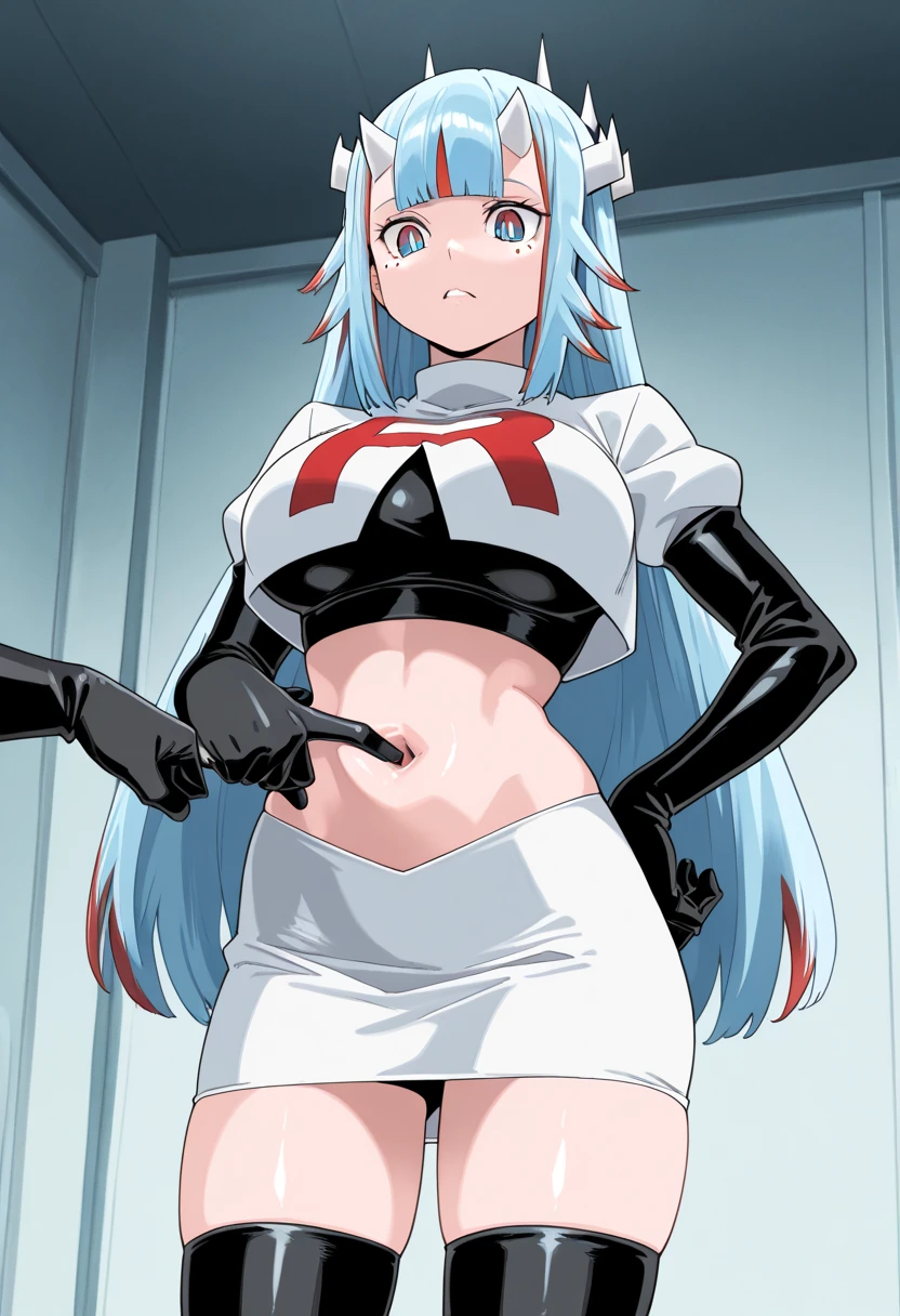 Female Combatant、Brown skinned Japanese girl、Close-up of a girl in a silver leotard、Silver Shiny Leotard、Red boots、Sailor suit、銀のSailor suit、Red scarf、Red Skirt、Silver Hair、Silver Hairツインテール、Saiyan Girl, wonderful, Nano Girl, Female body type, Inspired by Hiromu Arakawa, Anime Manga Robot!! Anime Girls, Fubuki, Full Body Suit, by Hiromu Arakawa、wonderful, silk, Beautiful and attractive anime teen, Anime Girls of the future, tears,Drooling,Pee,Sweat,Tongue out,incontinence,Peeing,Mouth open and tongue out,Estrus,Eyes wide open,Estrus,Blushing,Nipples are erect,Face is hot,Lust、Mouth wide open and tongue sticking out、incontinence、My crotch is wet、Crying face、Drooling、Red camouflage on face