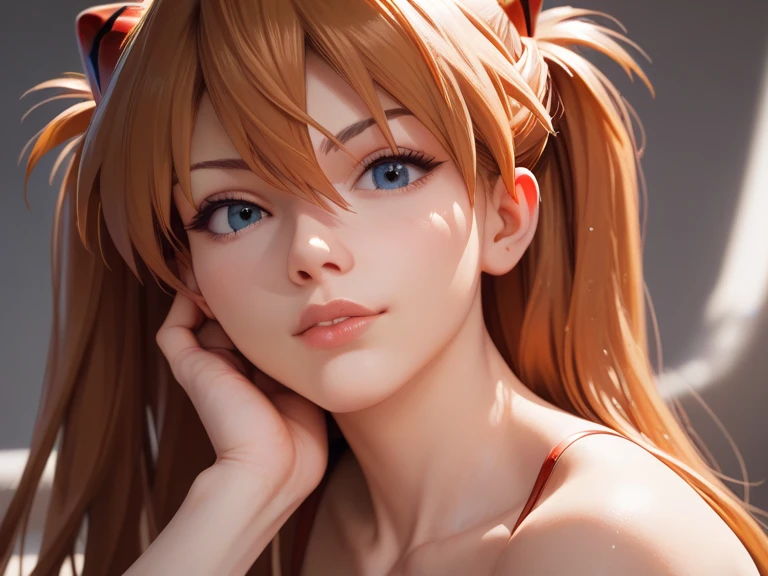 zavy-fzzgrfft, manga of Asuka Langley, dynamic lighting, dots, screentone, evangelion, cleavage, busty, 