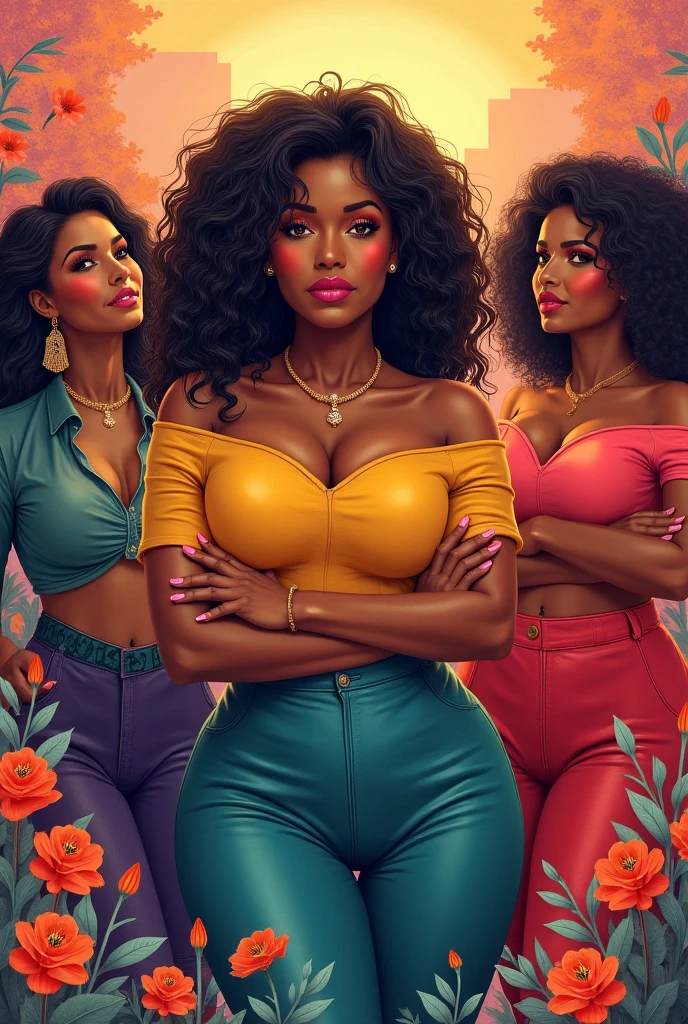 BIG BOOTY CONTEST judges, luxury apparel,  dark skin complexion Women, carnival location