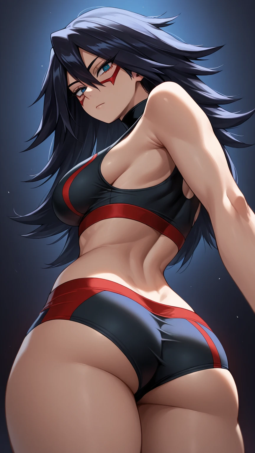 Very delicate, beautiful girl, break, 8K, Highest quality, masterpiece, Super adopted, Super detailed girls, Ultra-fine illustrations, (Looking into the distance), whole body, One Girl,Ray Tracing,Beautiful breasts,Long black hair, Black competitive swimsuit,((White background)), Large Chest,Sideboob,Sit on a chair,