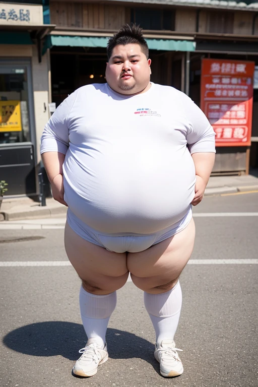 (A man walking:1.3) ，（Look back:2），Face，40-year-old Mongolian man，Narrow bathroom，Simple house，White house，Simple green dormitory door，White Wall，Middle-aged man，Kind expression，enthusiasm，mature male,Cheerful,(Fat-encapsulated muscle），Huge chest muscles，Very thin man，Show chest cleavage，Strong muscles ,thin man，dwarf，Oily skin，Sweat，Mermaid Line，Pleurotus eryngii outline at crotch，Giant King Oyster Mushroom，Leg hair，full body shot，Photos of life，Sunlight，daytime，Blue sky，White Cloud，Wide-angle lens，Best image quality，no wearing, naked,huge penis,big balls,front view ,drooling,sweat,sweat penis,fat,fat,barefoot