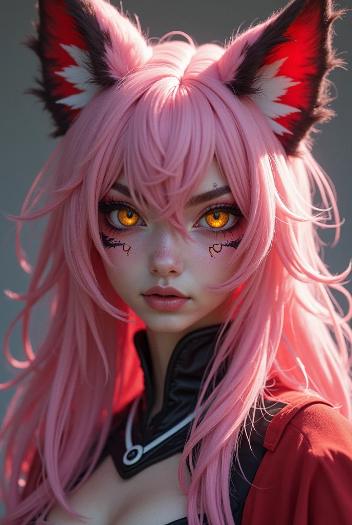 She of the beastman tribe has pink skin and is very beautiful