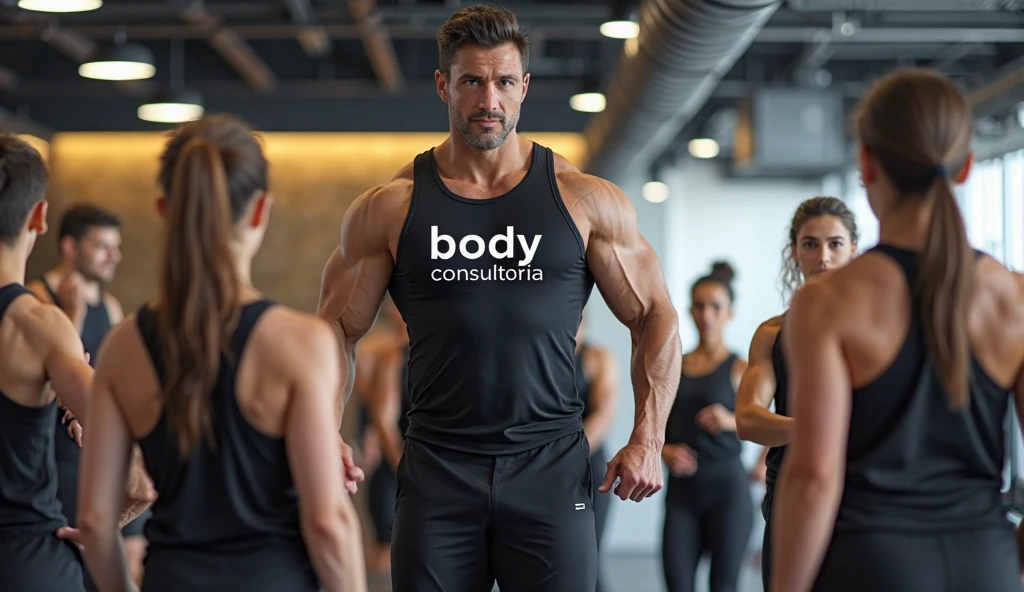 poster image of photographic quality ,  for sale of supplements , good physique , young couples 